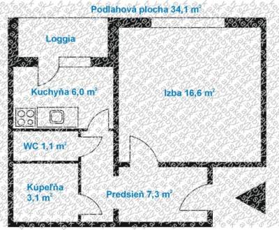 Kaufen 1-Zimmer-Wohnung, 1-Zimmer-Wohnung, Titogradská, Košice - Sídli