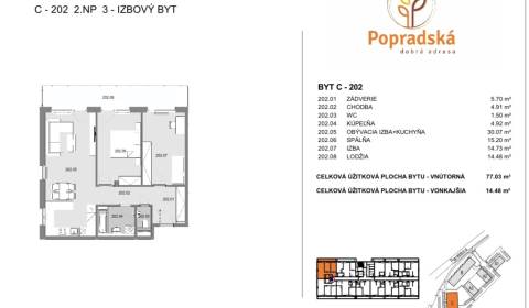 Kaufen 3-Zimmer-Wohnung, 3-Zimmer-Wohnung, Popradská, Košice - Sídlisk