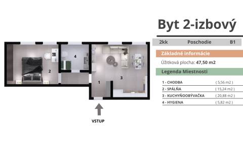 Kaufen 2-Zimmer-Wohnung, 2-Zimmer-Wohnung, Nitra, Slowakei