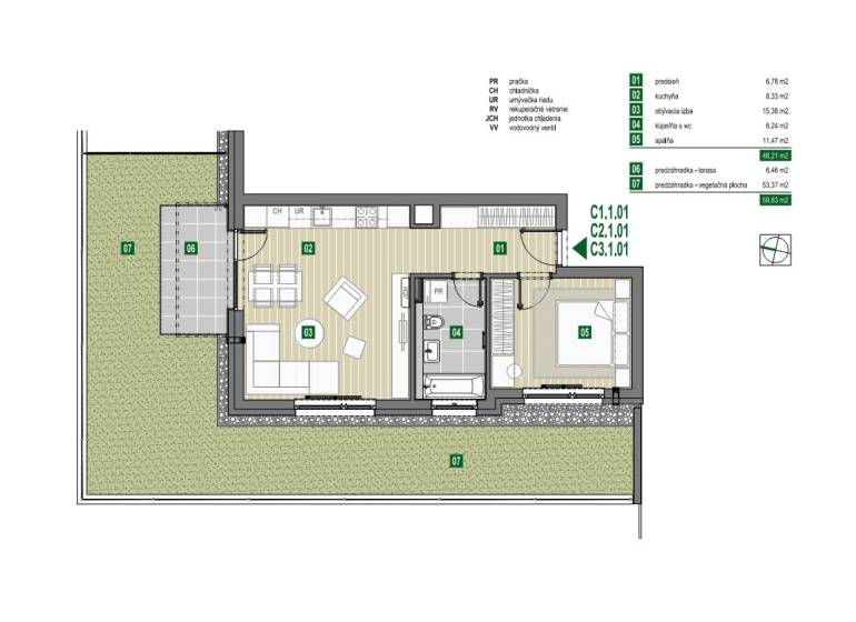 Kaufen 2-Zimmer-Wohnung, 2-Zimmer-Wohnung, Limbašská cesta, Pezinok, S