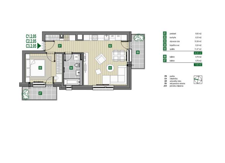 Kaufen 2-Zimmer-Wohnung, 2-Zimmer-Wohnung, Limbašská cesta, Pezinok, S