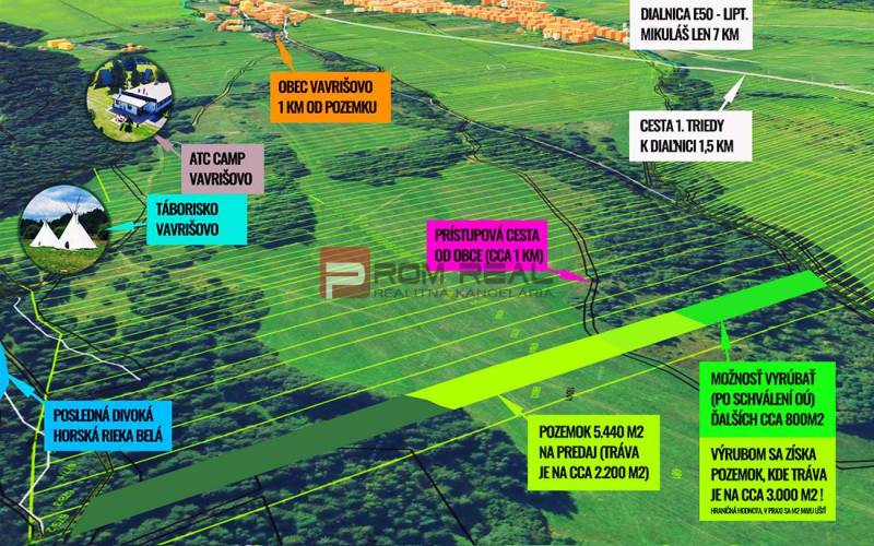 Vavrišovo landwirtsch. Grundstücke Kaufen reality Liptovský Mikuláš