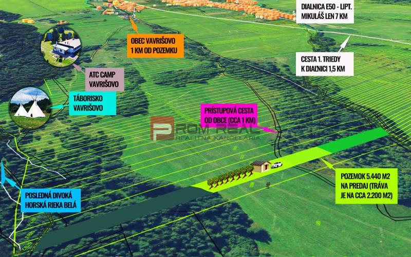 Vavrišovo landwirtsch. Grundstücke Kaufen reality Liptovský Mikuláš